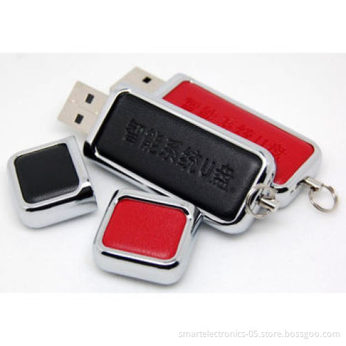 Leather simple USB flash drives, 64MB-128GB, free your logo printing, engrave, package, no MOQ